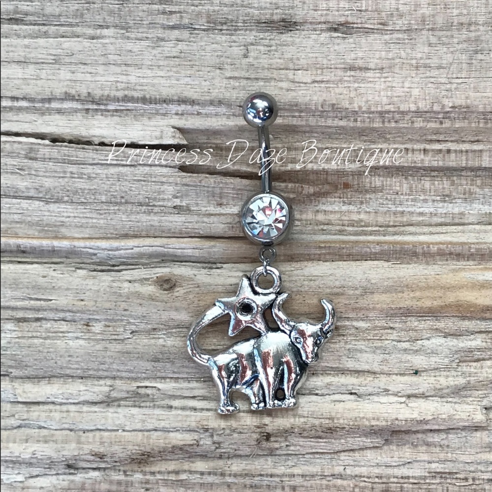 Taurus Zodiac Sign Belly Button Ring